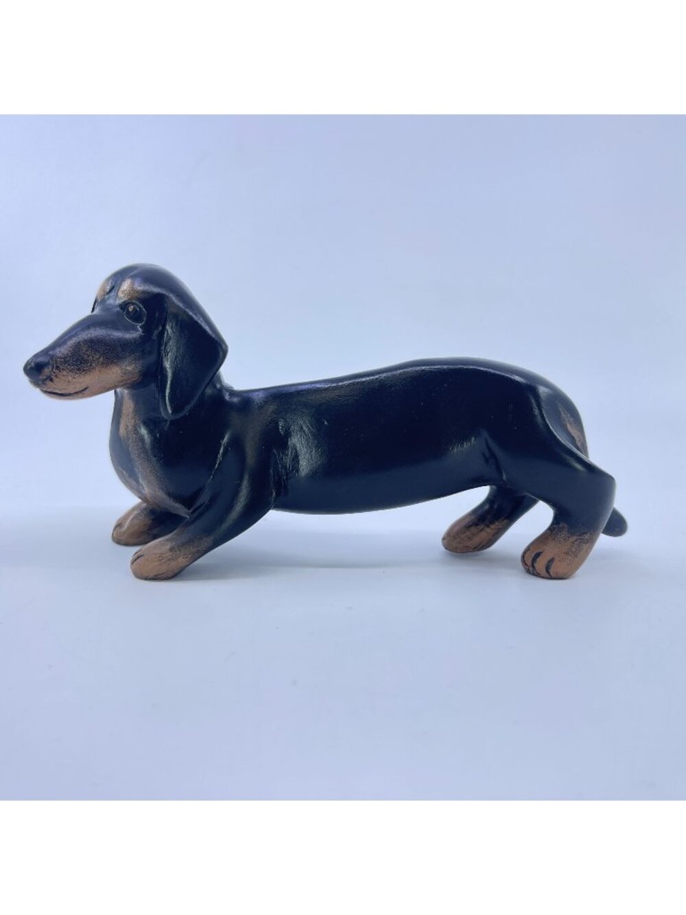 vintage lynda pleet dachshund figurine sculpture signed 1996